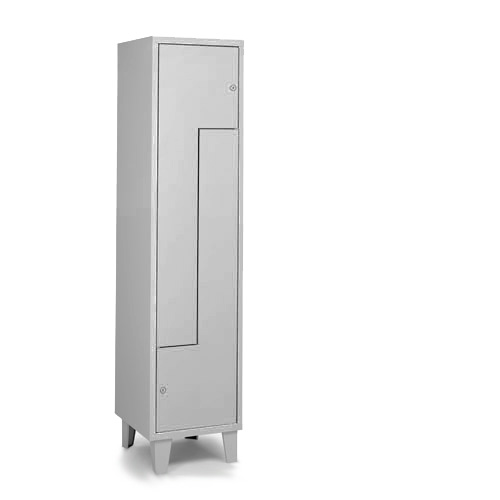 [039717] Armario ropero metálico con 2 puertas en PL para vestuario - Dim. 415x460x1780h mm - Gris ral 7035