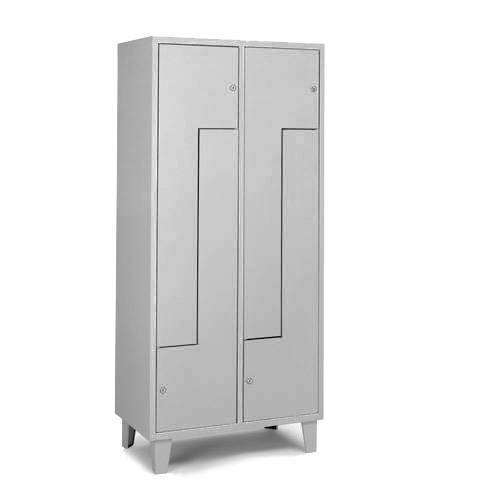 [039718] Armario ropero metálico con 4 puertas en PL para vestuario - Dim. 800x460x1780h mm - Gris ral 7035