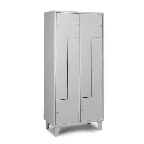 [039718] Armario ropero metálico con 4 puertas en PL para vestuario - Dim. 800x460x1780h mm - Gris ral 7035