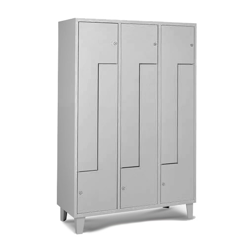 [039719] Armario ropero metálico con 6 puertas en PL para vestuario - Dim. 1188x460x1780h mm - Gris ral 7035