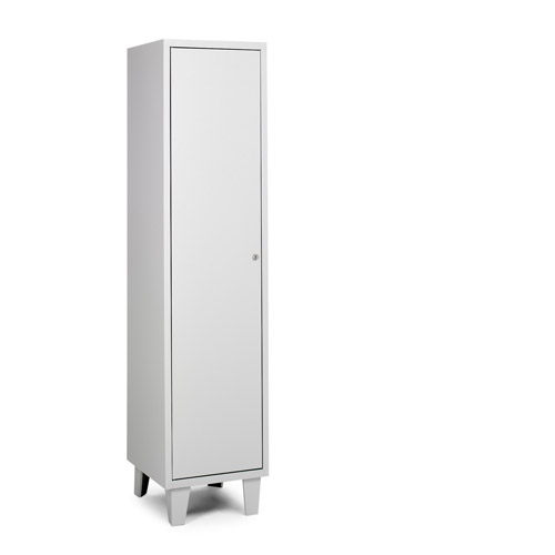 [039723] Armario ropero metálico con 1 puerta para vestuario - Dim.: 415x460x1780h mm - Gris ral 7035