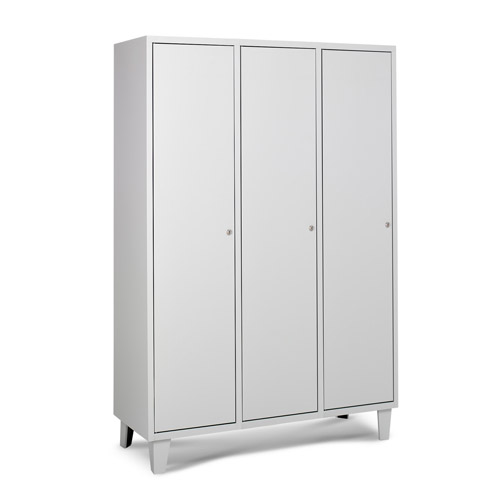 [039725] Armario ropero metálico con 3 puertas para vestuario - Dim.: 1188x460x1780h mm - Gris ral 7035
