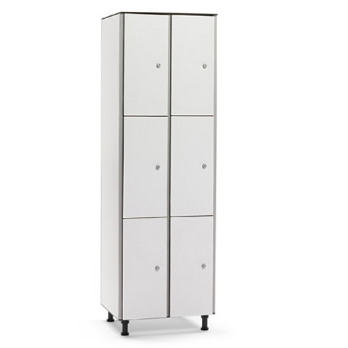 [039734] Taquilla fenólica para vestuario de 6 puertas - Dim.: 600x501x1909h mm - Gris claro