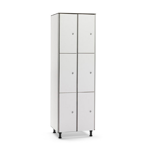 [039734] Taquilla fenólica para vestuario de 6 puertas - Dim.: 600x501x1909h mm - Gris claro
