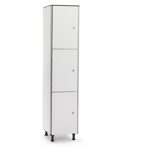 [039735] Taquilla fenólica para vestuario de 3 puertas - Dim.: 400x501x1909h mm - Gris claro