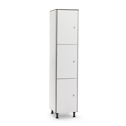 [039735] Taquilla fenólica para vestuario de 3 puertas - Dim.: 400x501x1909h mm - Gris claro