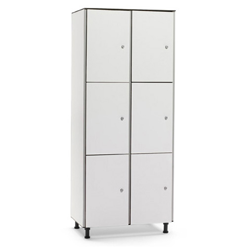 [039736] Taquilla fenólica para vestuario de 6 puertas - Dim.: 800x501x1909h mm - Gris claro