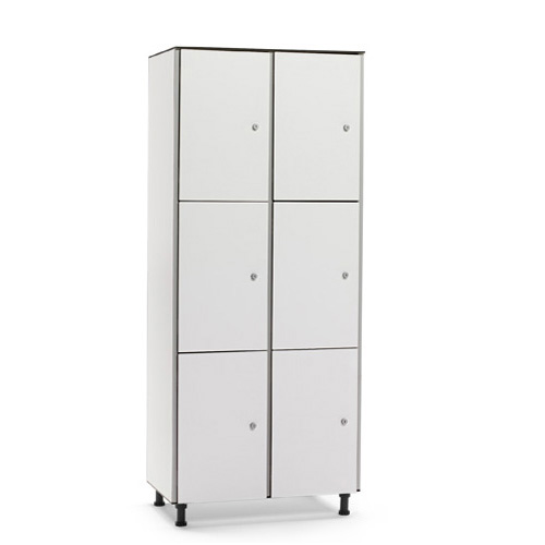 [039736] Taquilla fenólica para vestuario de 6 puertas - Dim.: 800x501x1909h mm - Gris claro