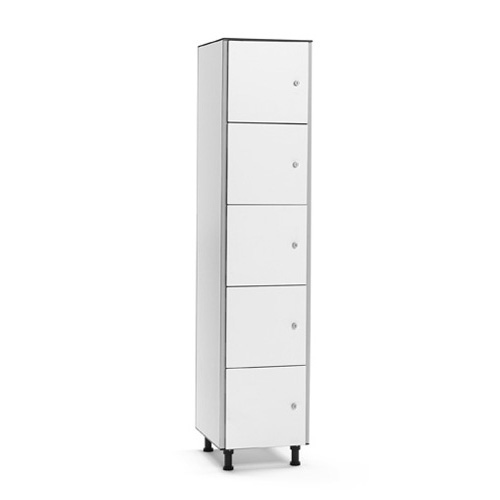 [039743] Consigna fenólica para vestuario de 5 puertas - Dim.: 400x501x1909h mm - Gris claro