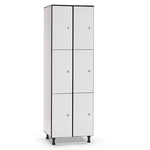 [039750] Taquilla fenólica para vestuario de 6 puertas - Dim.: 600x494x1905h mm - Gris claro