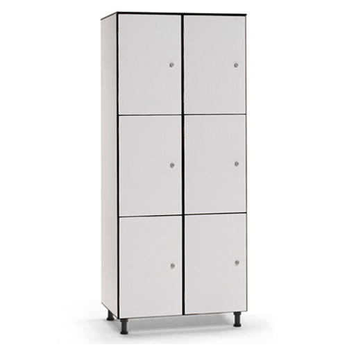 [039752] Taquilla fenólica para vestuario de 6 puertas - Dim.: 800x494x1905h mm - Gris claro