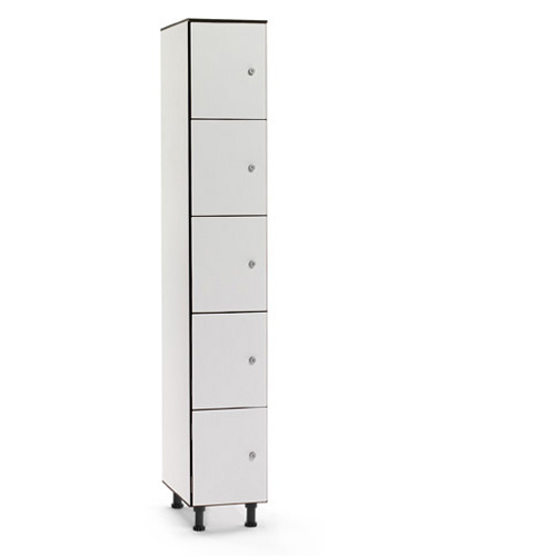 [039757] Consigna fenólica para vestuario de 5 puertas - Dim.: 300x494x1905h mm - Gris claro