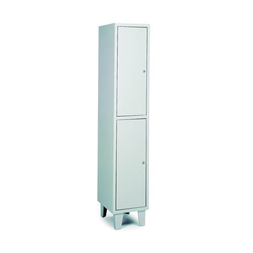 [039761] Taquilla metálica para vestuario con 2 puertas - Dim.: 330x460x1780h mm - Gris ral 7035
