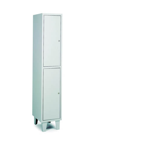 [039765] Taquilla metálica para vestuario con 2 puertas - Dim.: 415x460x1780h mm - Gris ral 7035
