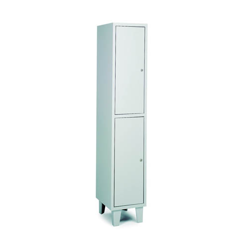[039765] Taquilla metálica para vestuario con 2 puertas - Dim.: 415x460x1780h mm - Gris ral 7035