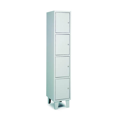 [039781] Taquilla metálica para vestuario con 4 puertas - Dim.: 330x460x1780h mm - Gris ral 7035