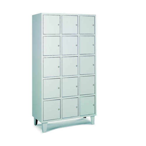 [039784] Consigna metálica para vestuario con 15 puertas - Dim.: 940x460x1780h mm - Gris ral 7035
