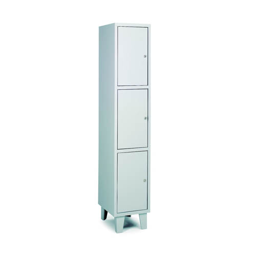 [039786] Taquilla metálica para vestuario con 3 puertas - Dim.: 415x460x1780h mm - Gris ral 7035
