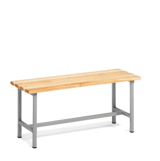 [039876] Banqueta para vestuario de acero con asiento de madera - Dim.: 1000x340x440h mm - Gris Ral 7035