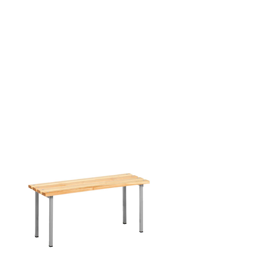 [039888] Banqueta para vestuario de acero con asiento de madera - Dim.: 1000x340x440h mm - Gris Ral 7035