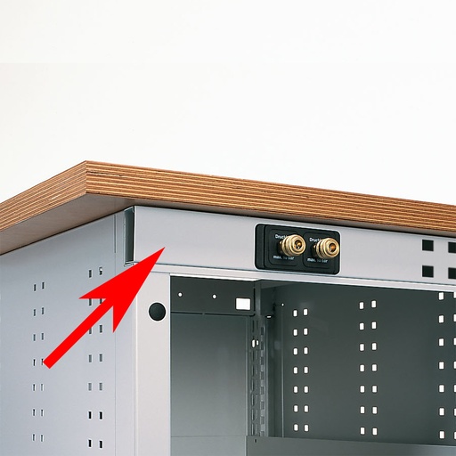 [039944] Tapa con 2 huecos para frontal de banco de trabajo - Dim.: 1150 mm - Gris ral 7035