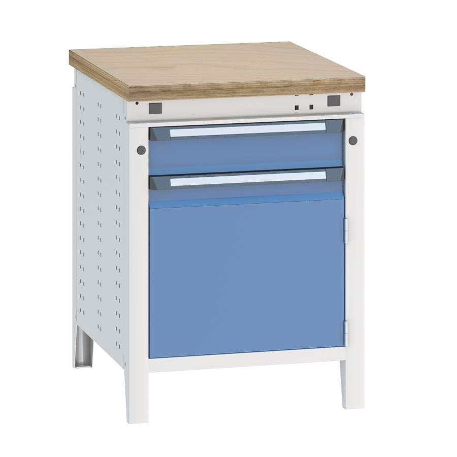 [040355] Banco de trabajo serie Funcion - Dim.: 607x750x850h mm - Azul ral 5012 + gris ral 7035
