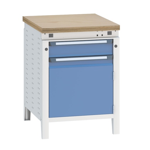 [040355] Banco de trabajo serie Funcion - Dim.: 607x750x850h mm - Azul ral 5012 + gris ral 7035