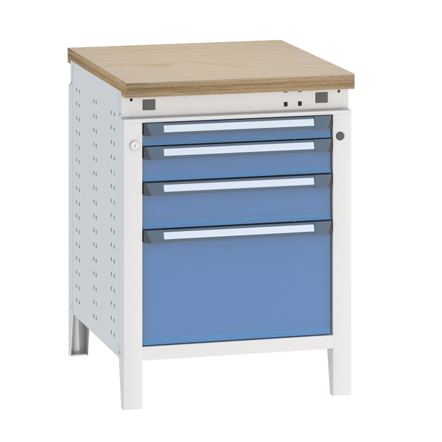 [040358] Banco de trabajo serie Funcion - Dim.: 607x750x850h mm - Azul ral 5012 + gris ral 7035