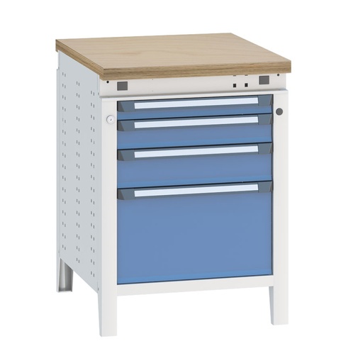 [040358] Banco de trabajo serie Funcion - Dim.: 607x750x850h mm - Azul ral 5012 + gris ral 7035