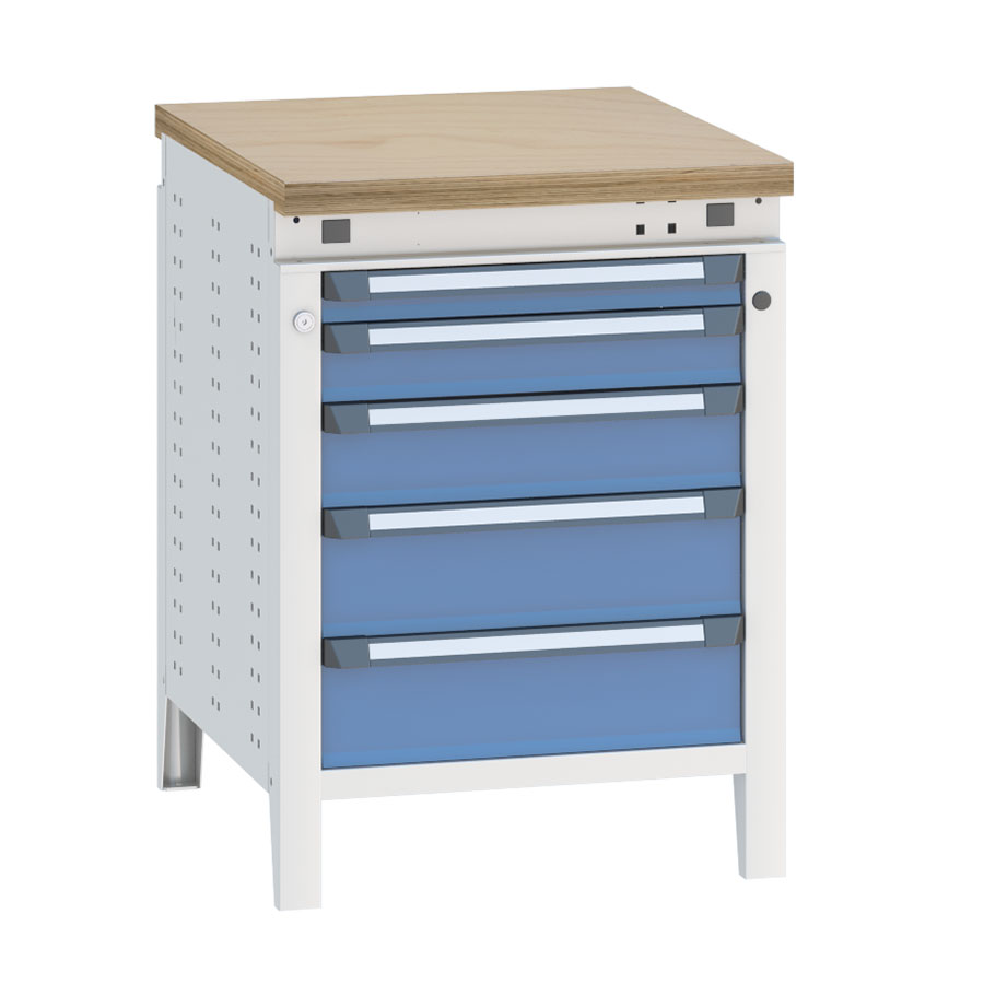 [040359] Banco de trabajo serie Funcion - Dim.: 607x750x850h mm - Azul ral 5012 + gris ral 7035