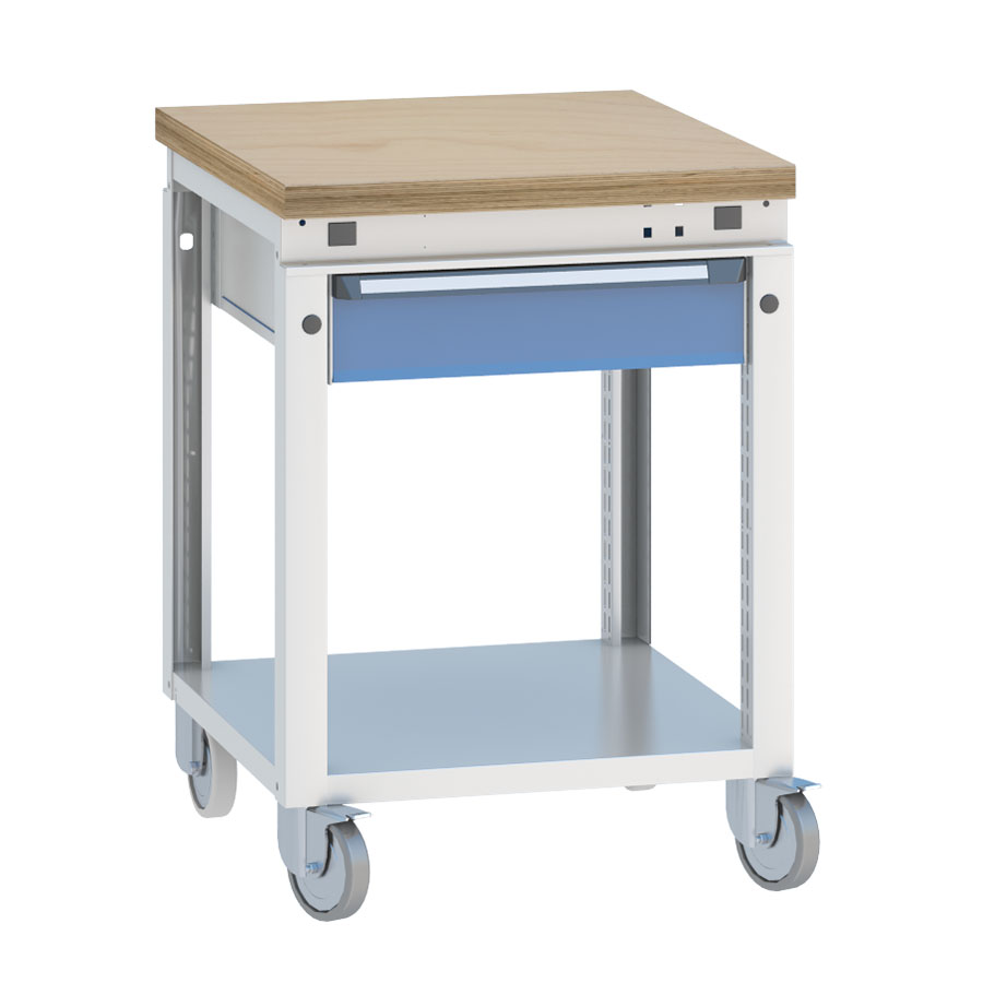 [040361] Banco de trabajo móvil serie Funcion - Dim.: 607x750x850h mm - Azul ral 5012 + gris ral 7035
