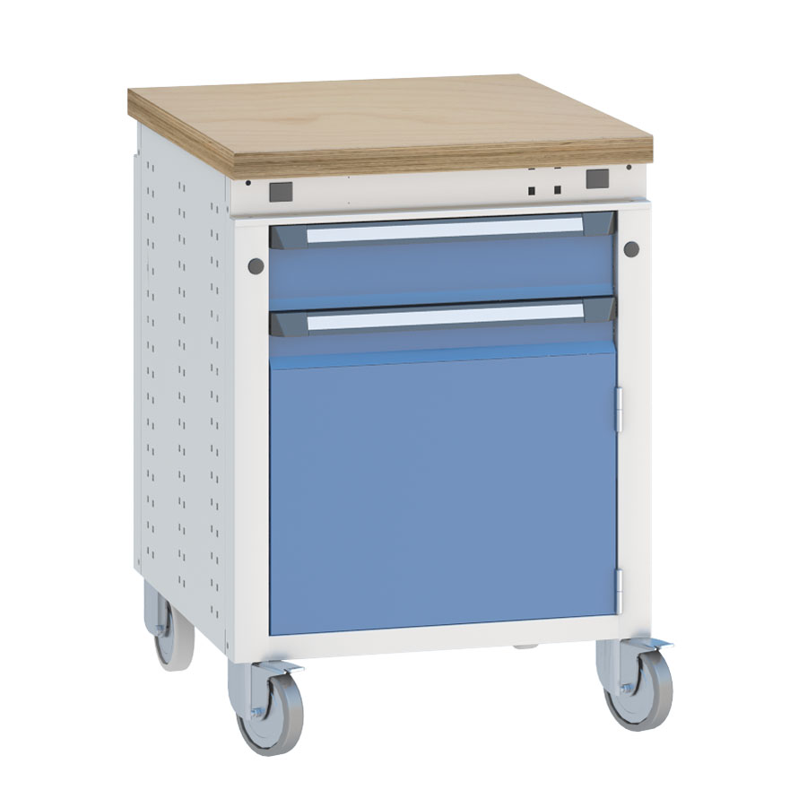 [040362] Banco de trabajo móvil serie Funcion - Dim.: 607x750x850h mm - Azul ral 5012 + gris ral 7035