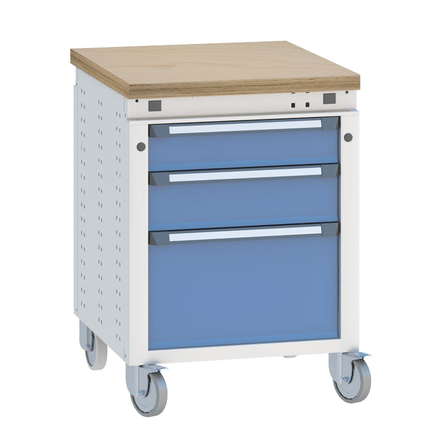 [040363] Banco de trabajo móvil serie Funcion - Dim.: 607x750x850h mm - Azul ral 5012 + gris ral 7035
