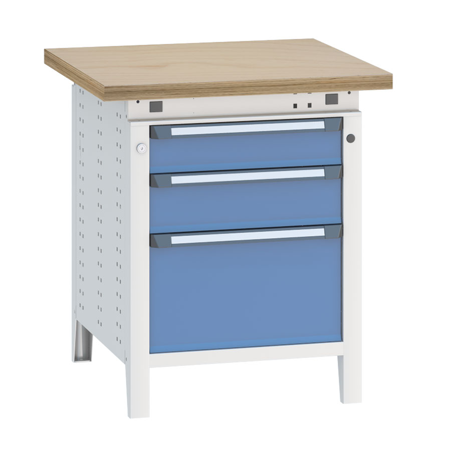 [040369] Banco de trabajo serie Funcion - Dim.: 750x750x850h mm - Azul ral 5012 + gris ral 7035