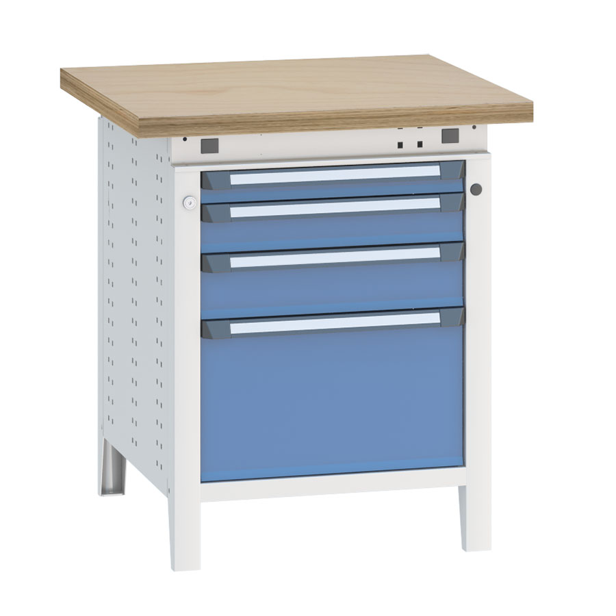 [040371] Banco de trabajo serie Funcion - Dim.: 750x750x850h mm - Azul ral 5012 + gris ral 7035
