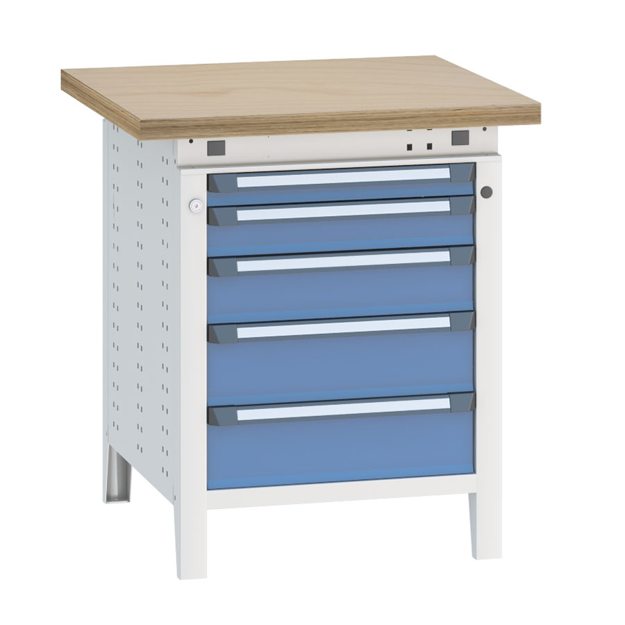 [040372] Banco de trabajo serie Funcion - Dim.: 750x750x850h mm - Azul ral 5012 + gris ral 7035