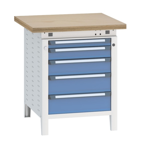[040372] Banco de trabajo serie Funcion - Dim.: 750x750x850h mm - Azul ral 5012 + gris ral 7035