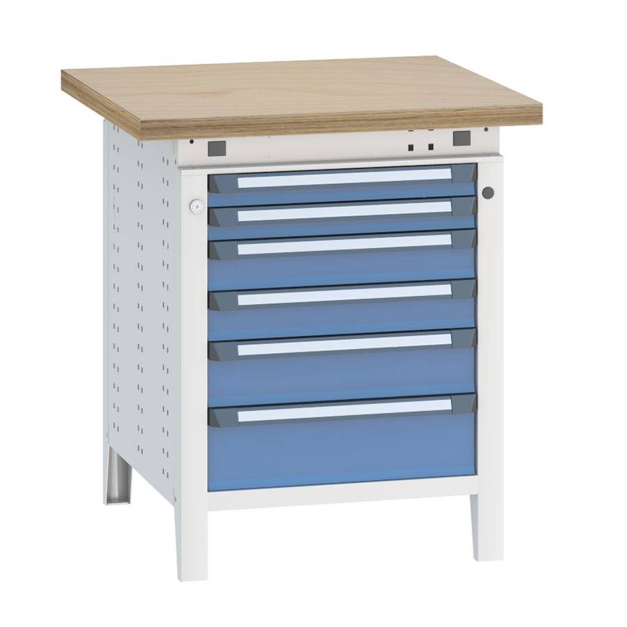 [040373] Banco de trabajo serie Funcion - Dim.: 750x750x850h mm - Azul ral 5012 + gris ral 7035