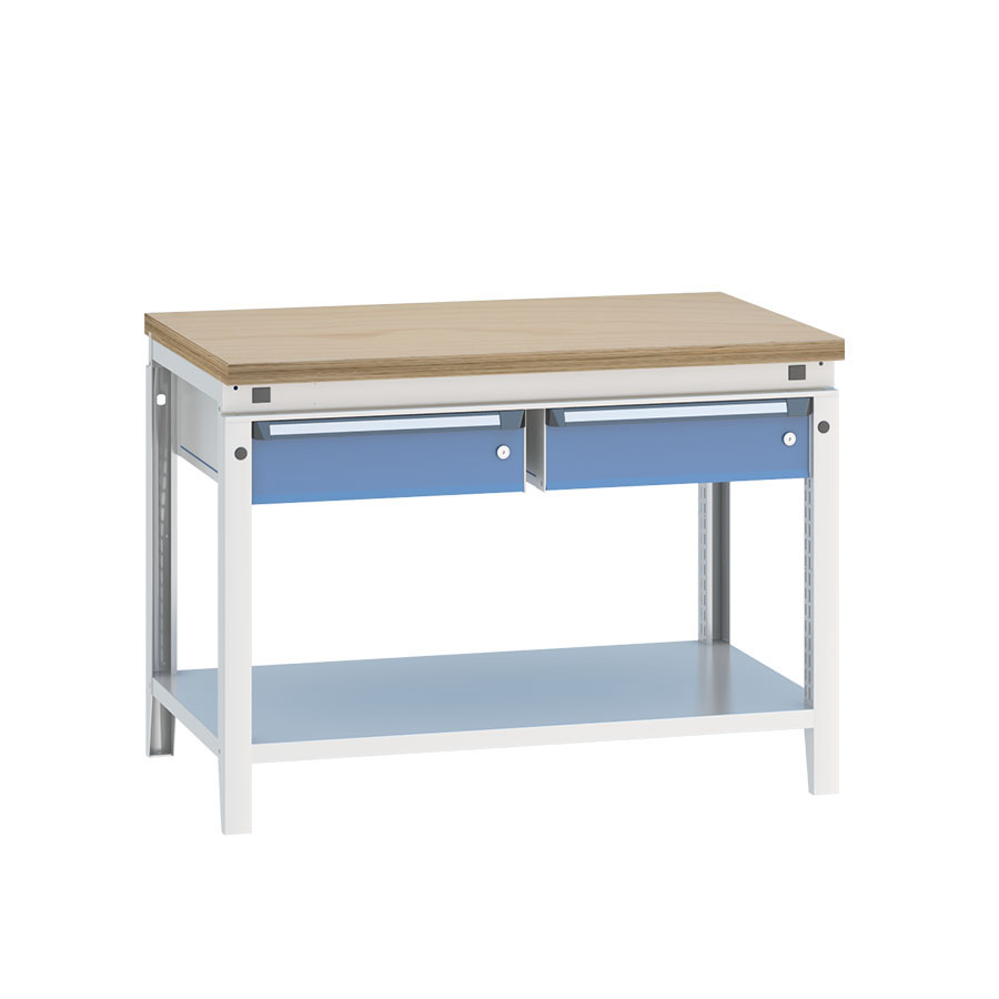 [040475] Banco de trabajo serie Funcion - Dim.: 1152x750x850h mm - Azul ral 5012 + gris ral 7035